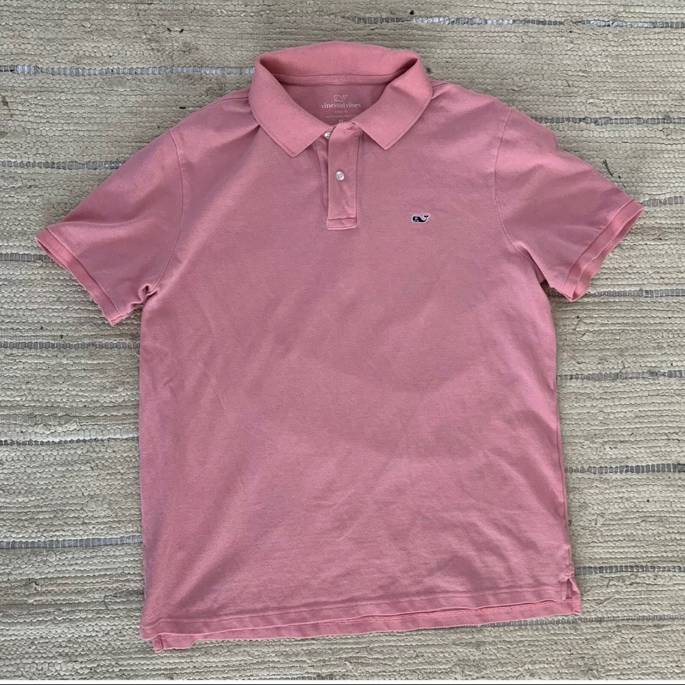 VINEYARD VINES Pink coral Medium Polo shirt Whale